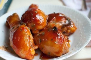 Muslos de pollo en salsa de naranja y soja